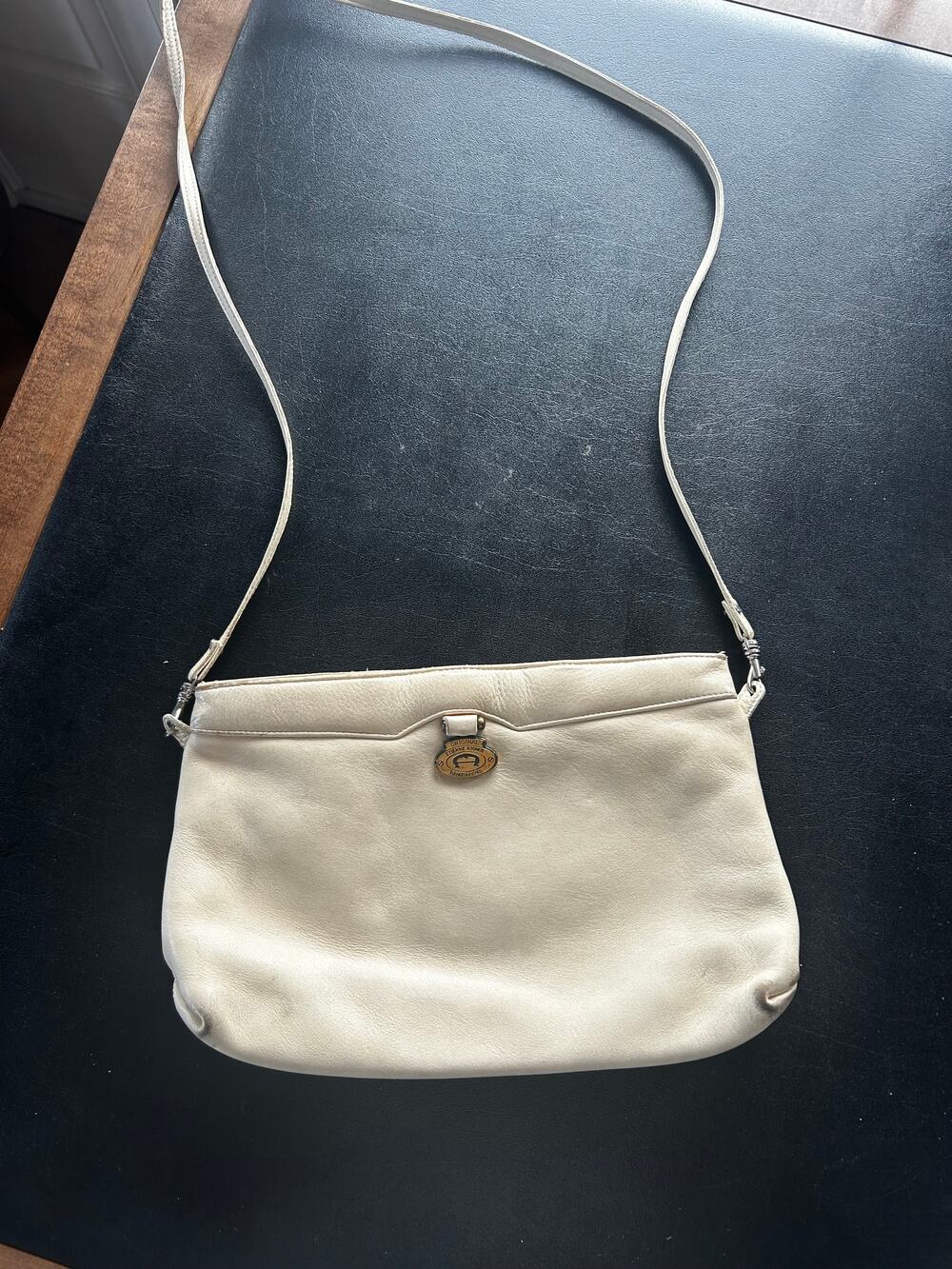 Vintage Etienne Aigner Cream Leather Bag Quiet Luxury 90s Shoulder Purse